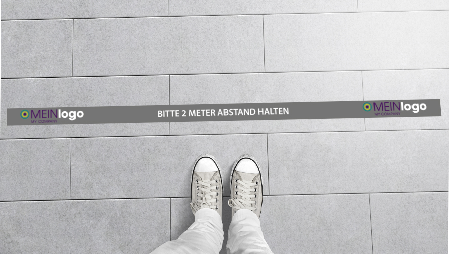 Aufkleber Abstand